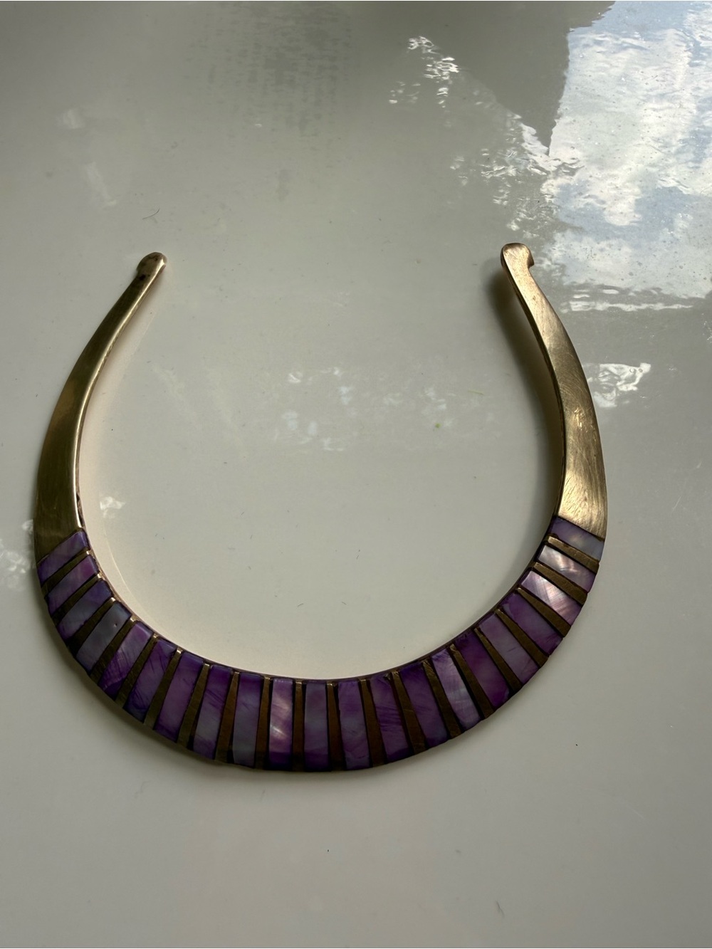 Vintage Brass and Mother of Pearl Chocker